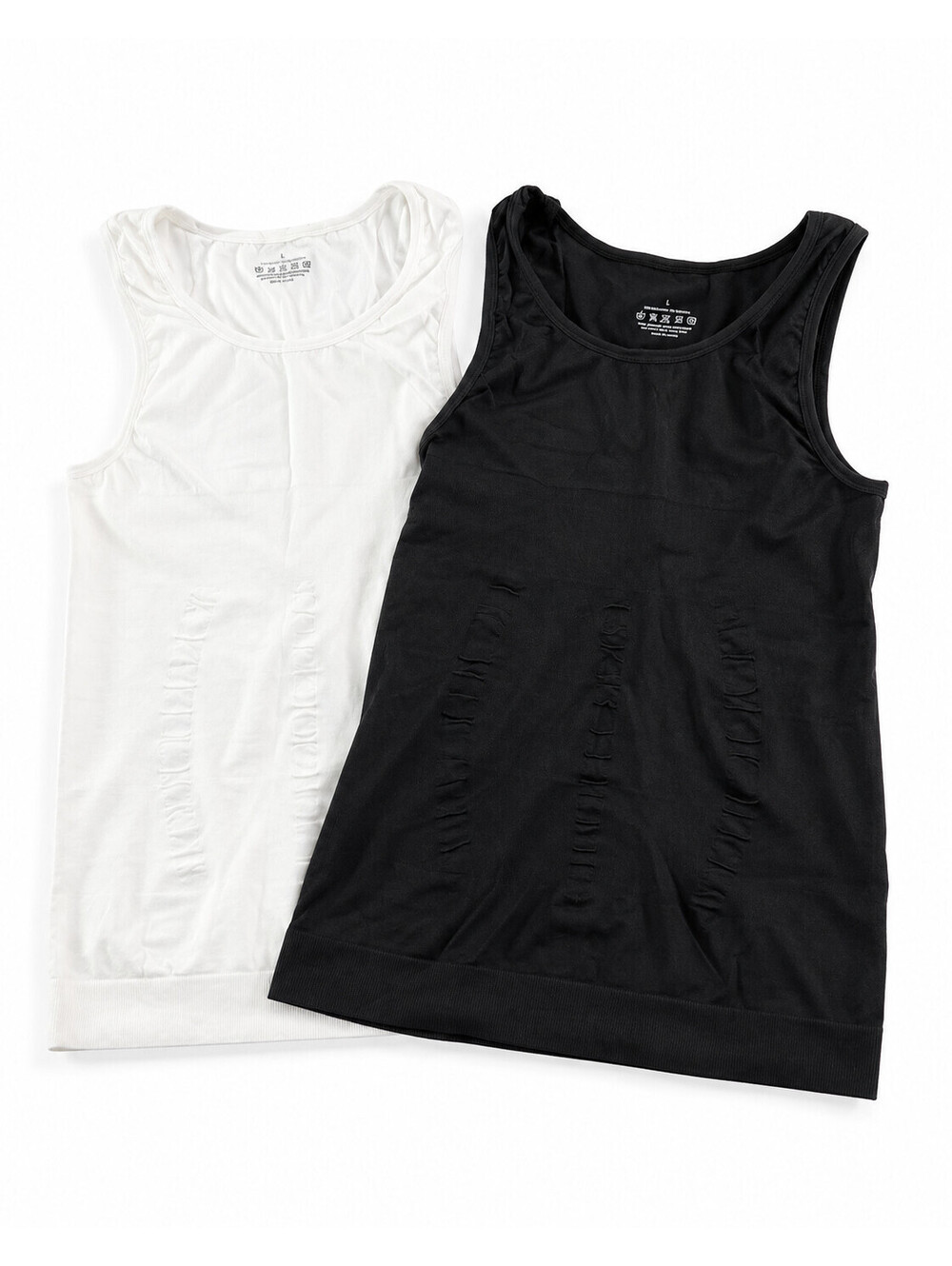 Men 2 Pack Body Shaper Slimming Tummy Vest Compression Shirt Shapewear Tank Sz L